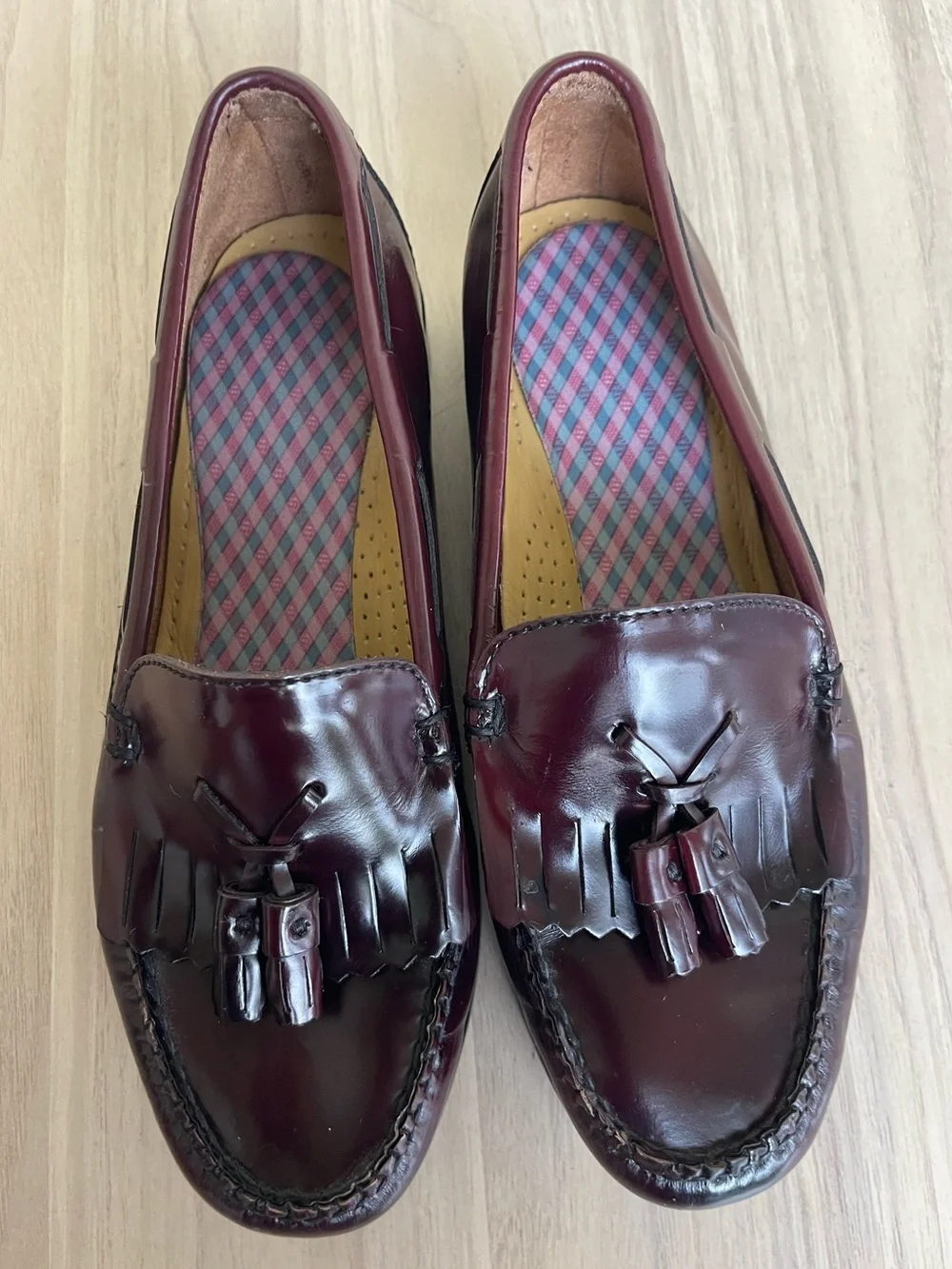 G.H. Bass & Co. Burgundy Tassel Kiltie Loafers